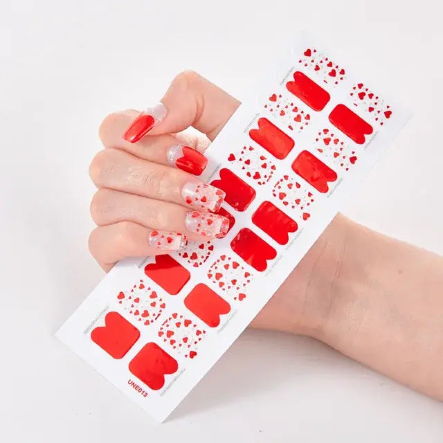 Semi Cured Gel Nail Wraps Full Cover Adhesive Manicure Decoration - Allure SocietyFalse Nail Kits and Dryers