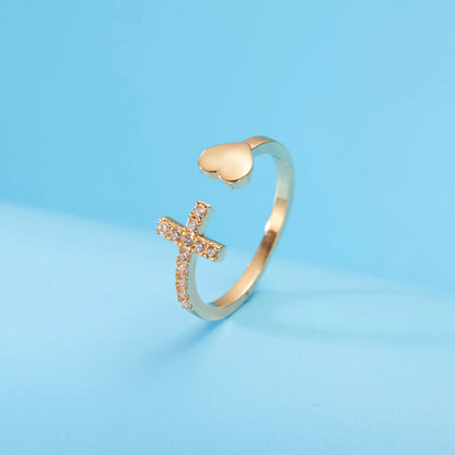 Zircon Cross With Heart Rings - Allure SocietyRings