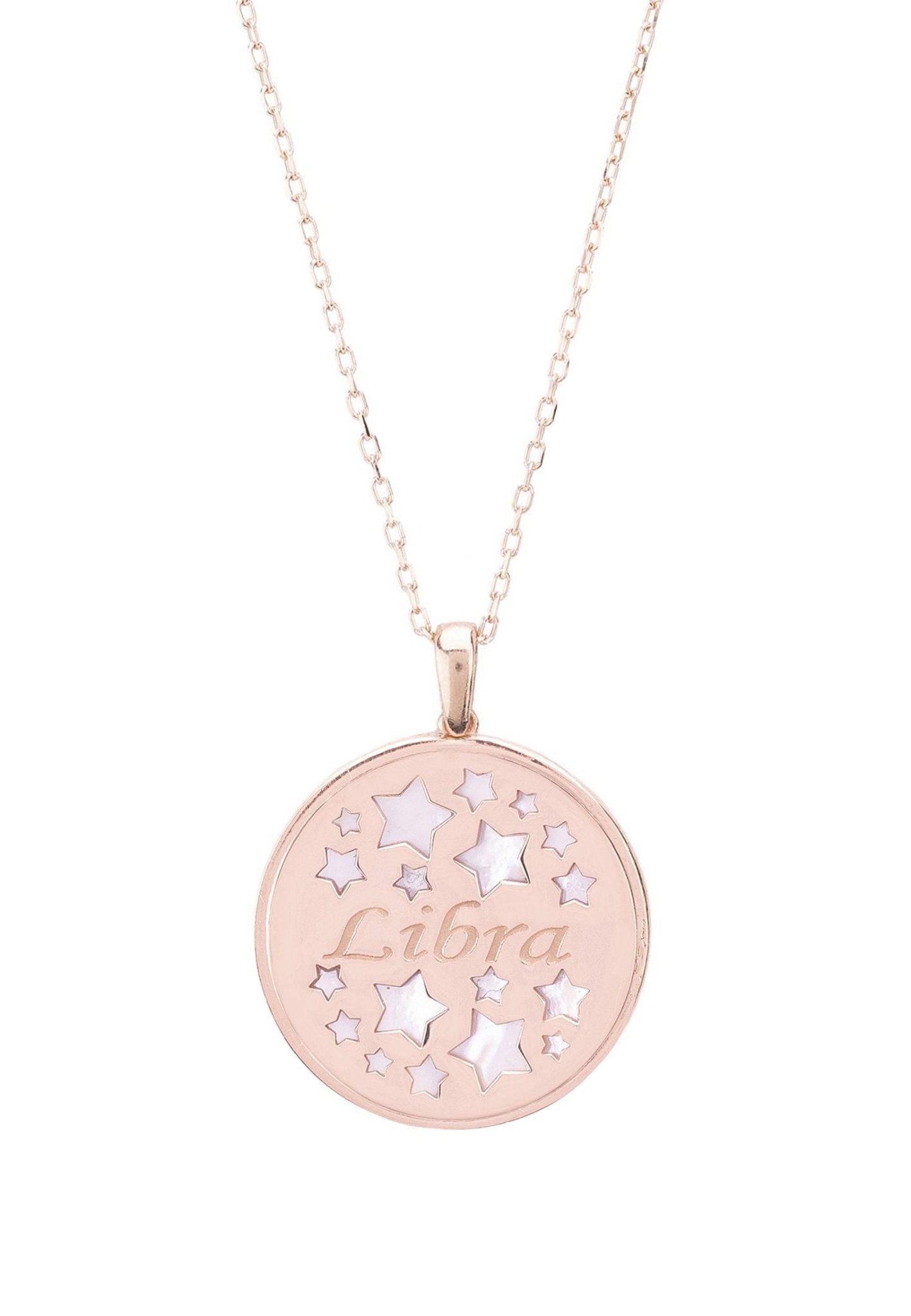 Zodiac Mother Of Pearl Gemstone Star Constellation Pendant Necklace - Allure SocietyNecklaces