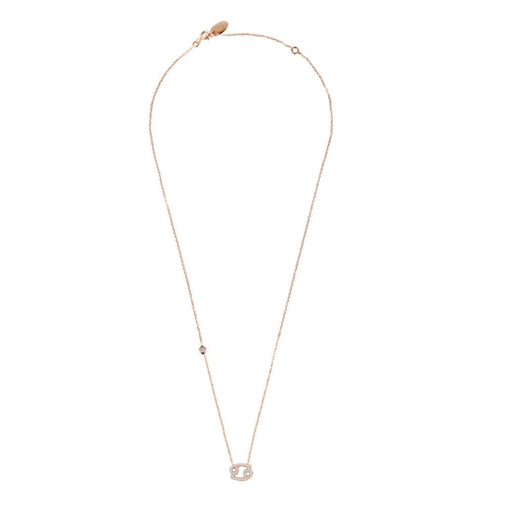 Zodiac Star Sign Pendant Necklace Rose Gold Cancer - Allure SocietyNecklaces