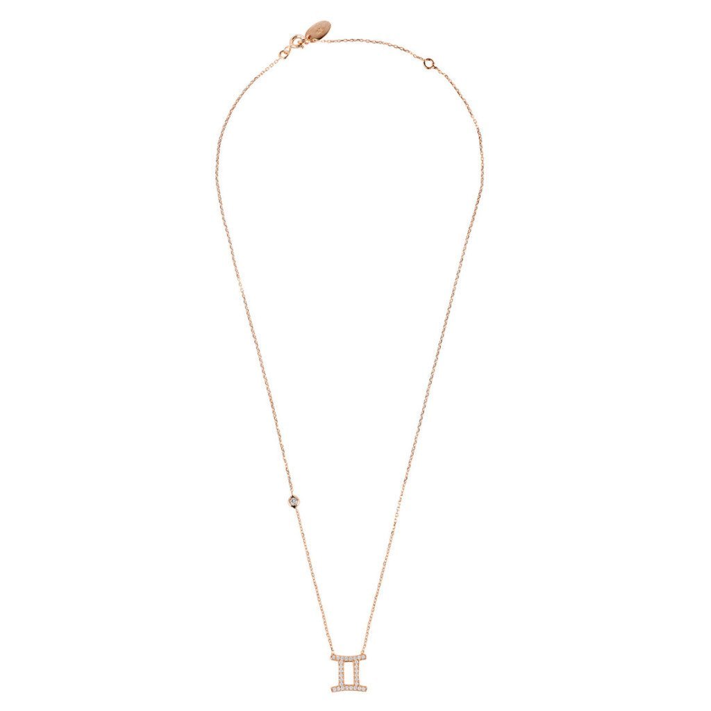 Zodiac Star Sign Pendant Necklace Rose Gold Gemini - Allure SocietyNecklaces