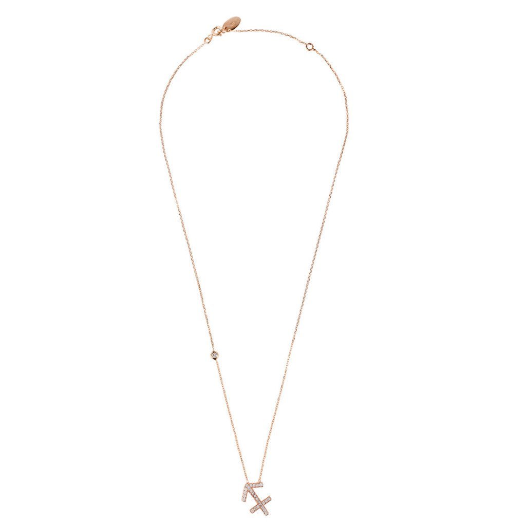 Zodiac Star Sign Pendant Necklace Rose Gold Sagittarius - Allure SocietyNecklaces