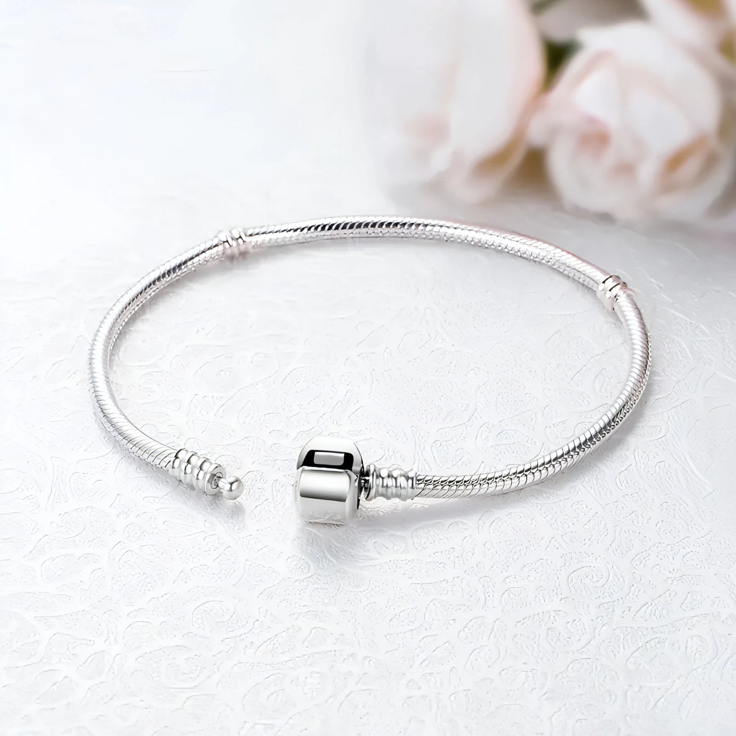 925 Sterling Silver Charm Bead Bracelet - Allure SocietyBracelets